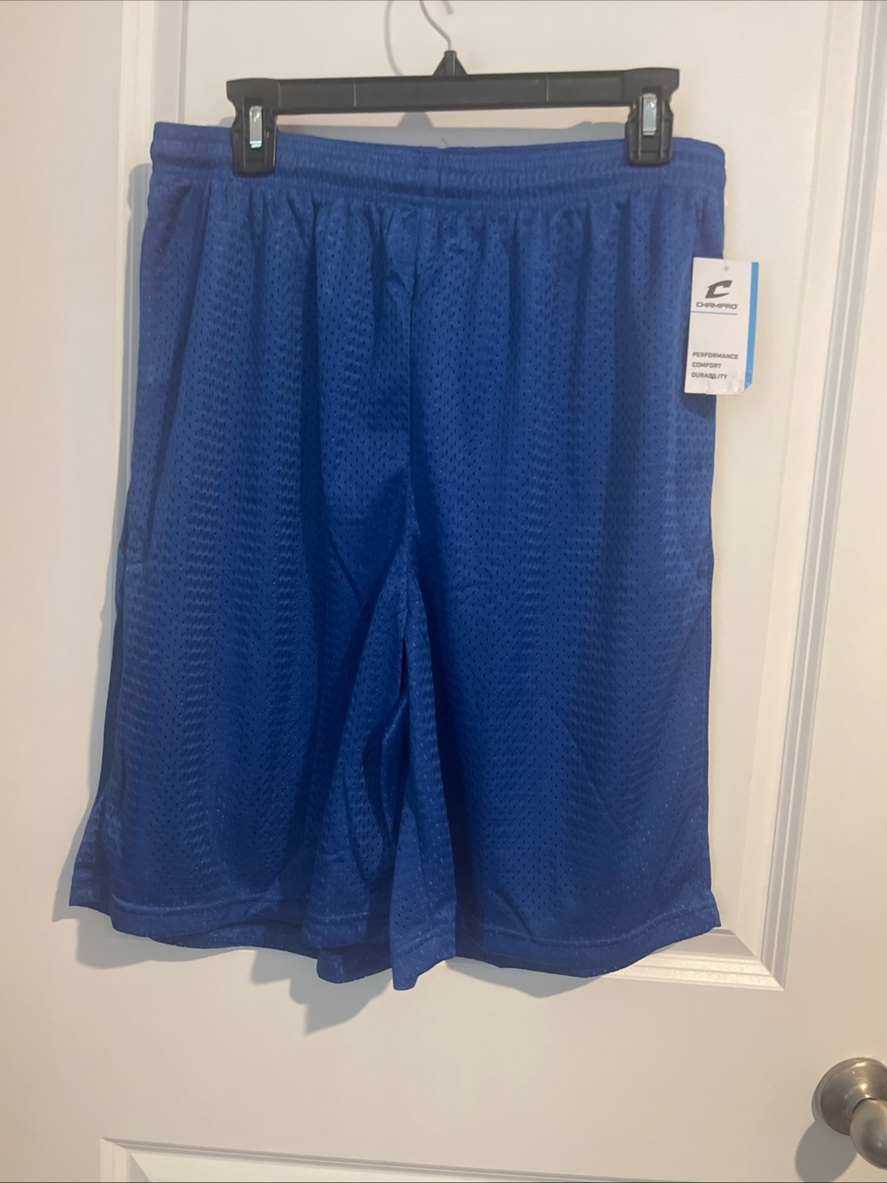 Champro  Men's Royal Blue Mesh Athletic Shorts SzL Lined 32x8